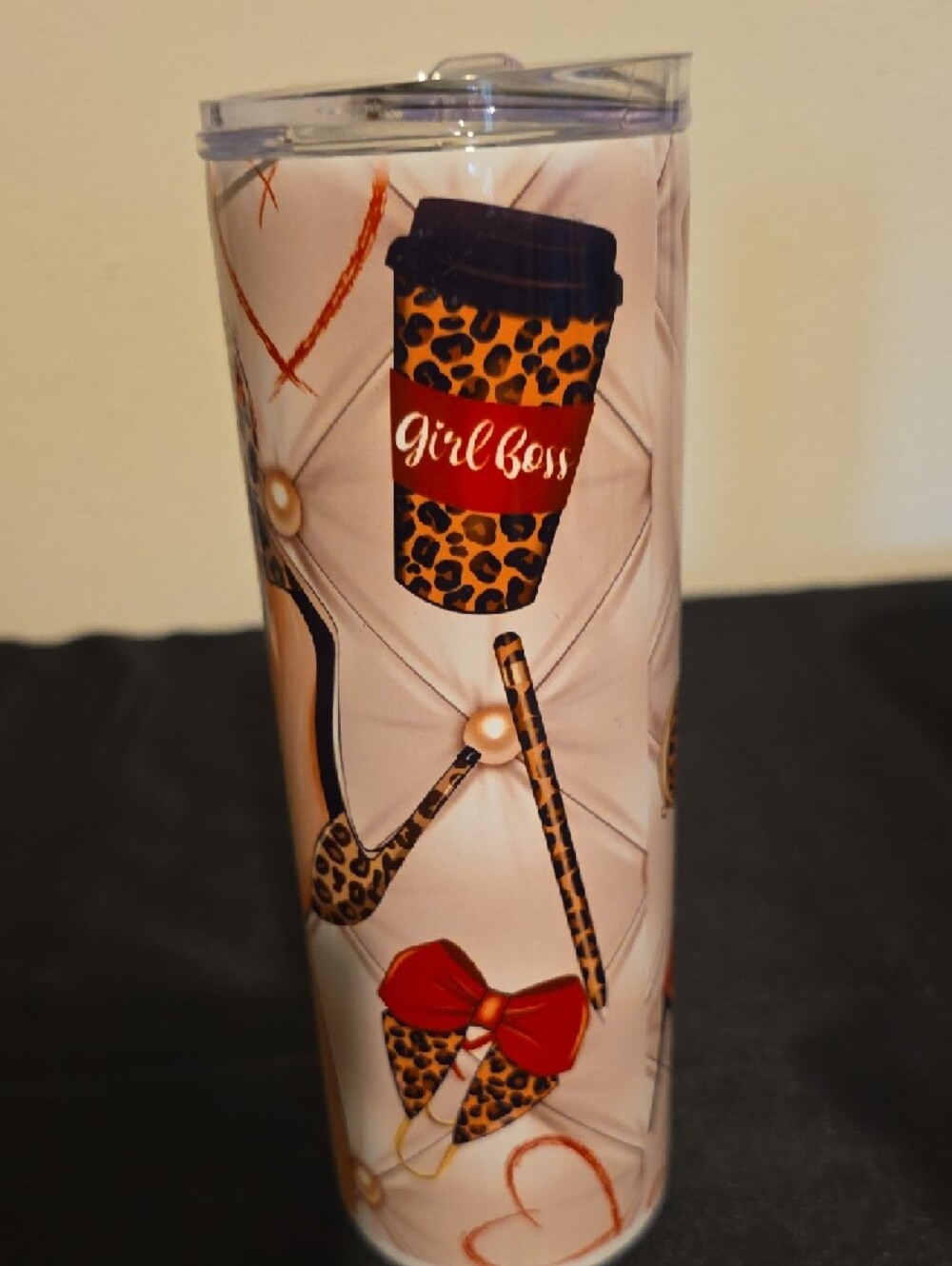 Fashion Leopard Print Tall Tumbler - Blush & Gold Set - Picture 6 of 12